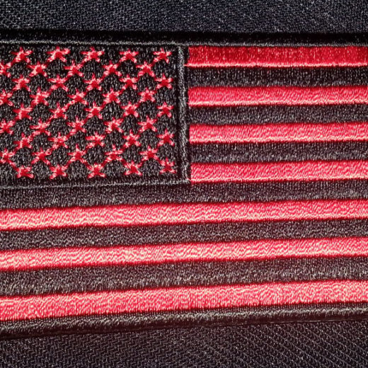 “Black & Red American Flag” patch